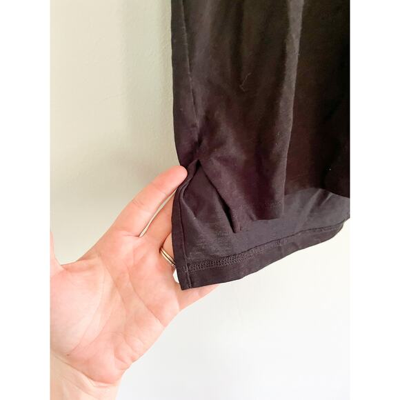 Theory | Pinati B Scoop Neck Slubbed Modal Jersey Atmos Light Tee | Black | Sz L - Picture 4 of 8